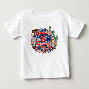 Camiseta Para Bebê Celebração do 250º Aniversário das Américas no Dia