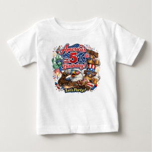 Camiseta Para Bebê Celebração do 250º Aniversário das Américas no Dia