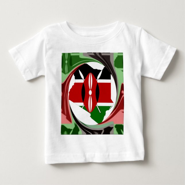 Camiseta Para Bebê Celebração do Quênia - Trabalho de arte de vetor d (Frente)