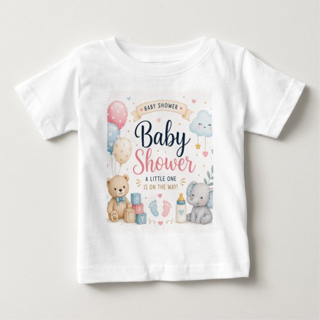 Camiseta Para Bebê Celebração Doce de Chuveiro de Bebê (Frente)