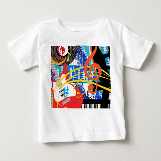 Camiseta Para Bebê Celebrando Música (Frente)