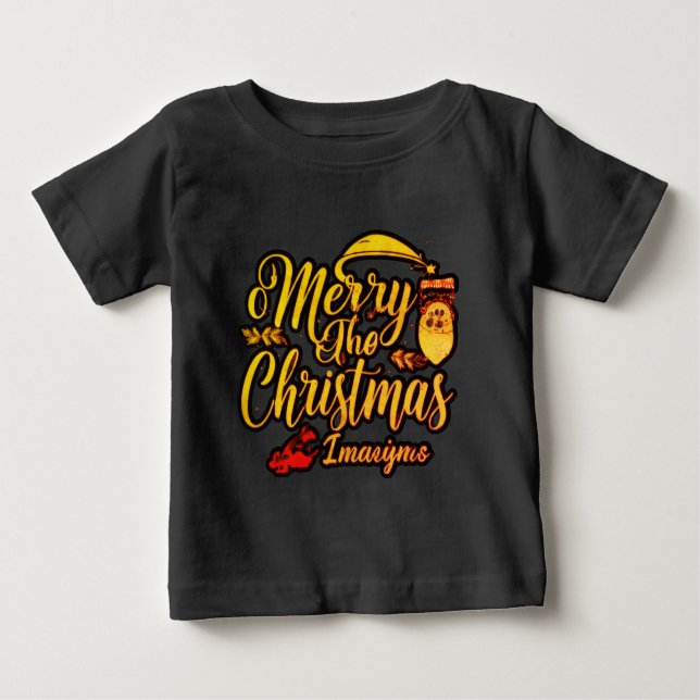 Camiseta Para Bebê "Celebrar a Alegria: Feliz Design de Natal" (Frente)