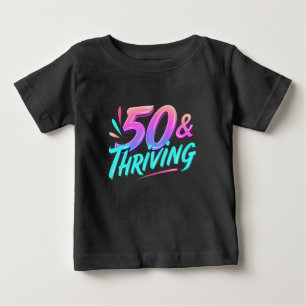 Camiseta Para Bebê Celebrar o 50º aniversário e o aniversário prósper