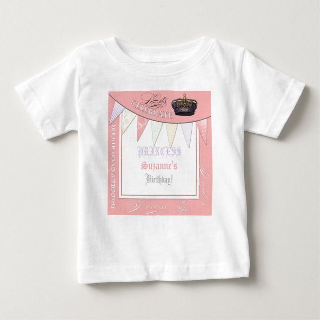 Camiseta Para Bebê Celebrar Royally Princess Festa de aniversário Gir (Frente)