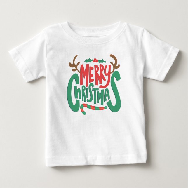 Camiseta Para Bebê "Celebre o Natal em Estilo" (Frente)