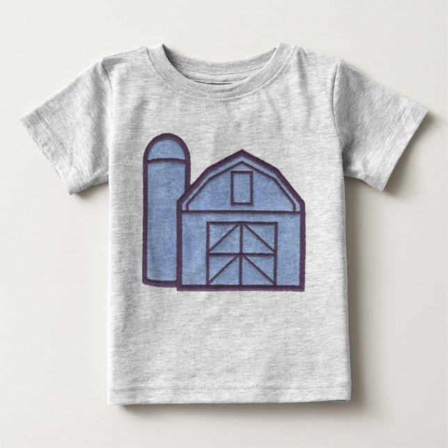Camiseta Para Bebê Celeiro e silo (Frente)