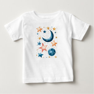 Camiseta Para Bebê Celestial Dreams Watercolor