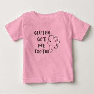 Camiseta Para Bebê Celiac Awarness Gluten Me Trouxe Tootin