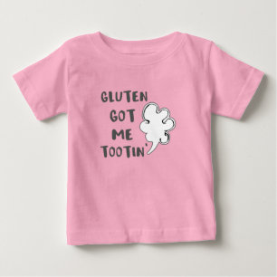 Camiseta Para Bebê Celiac Awarness Gluten Me Trouxe Tootin