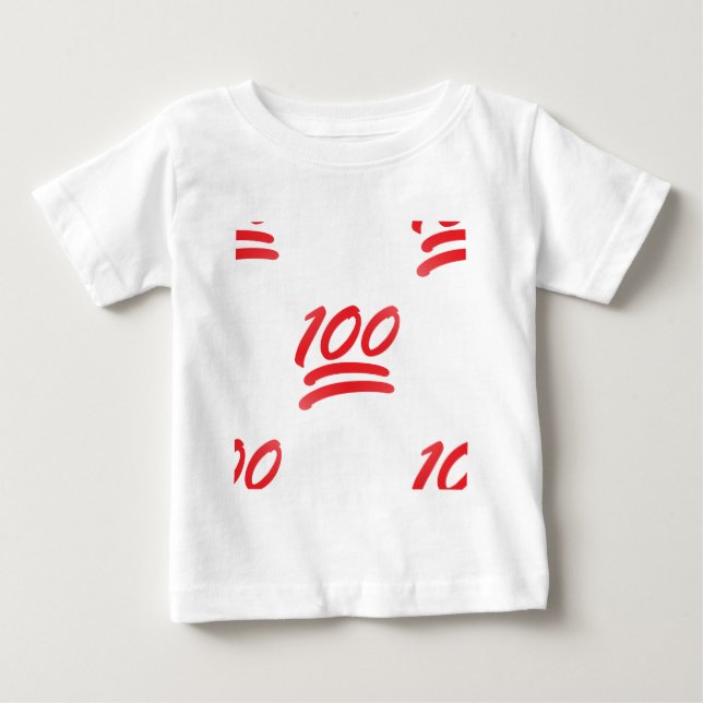 Camiseta Para Bebê cem emoji (Frente)