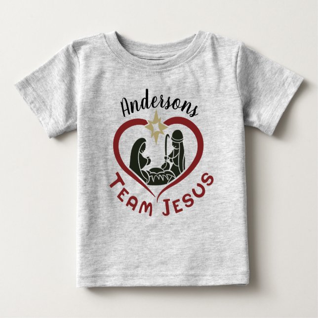 Camiseta Para Bebê Cena de Natal da Família Jesus (Frente)