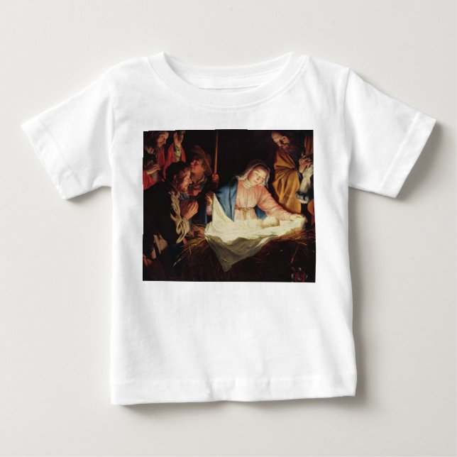Camiseta Para Bebê Cena de Natividade (Frente)
