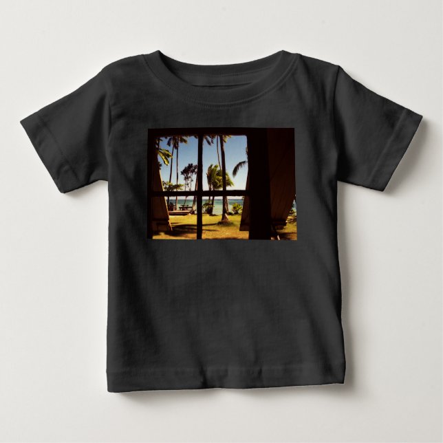 Camiseta Para Bebê Cena de praia tropical de Fiji (Frente)