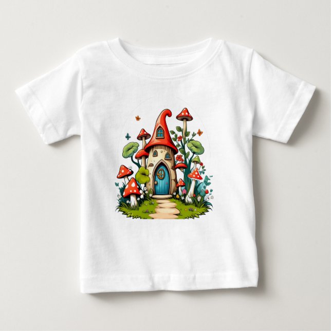 Camiseta Para Bebê Cena do Jardim Whimsical (Frente)