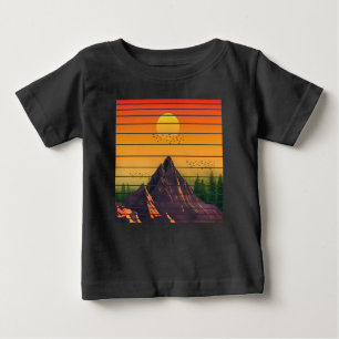 CAMISETA PARA BEBÊ CENÁRIOS DE MONTANHA DE VINTAGENS NATURAIS