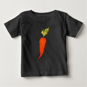 Camiseta Para Bebê Cenoura Alegre em Aquarela