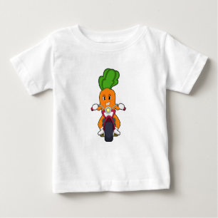 Camiseta Para Bebê Cenoura como Biker com motocicleta.PNG
