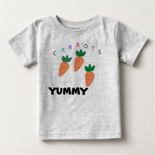 Camiseta Para Bebê Cenouras Lindas de Verão Bebê Cinza Delicioso