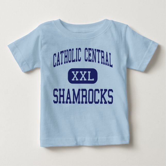 Camiseta Para Bebê Central católica - trevos - alta - Novi (Frente)