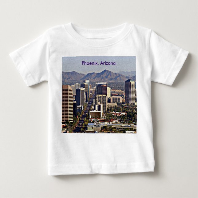 Camiseta Para Bebê Centro View of Phoenix, Arizona (Frente)
