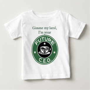 Camiseta Para Bebê CEO futuro da corrente do café