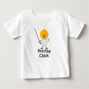 Camiseta Para Bebê Cercando o T da criança do pintinho
