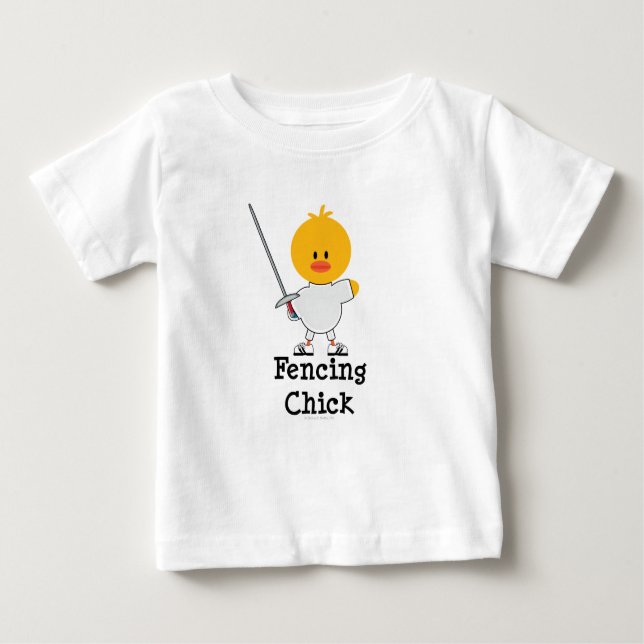 Camiseta Para Bebê Cercando o T da criança do pintinho (Frente)