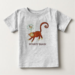 CAMISETA PARA BEBÊ CÉREBRO DO MACACO