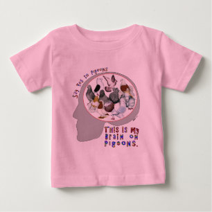 Camiseta Para Bebê Cérebro Em Pombos