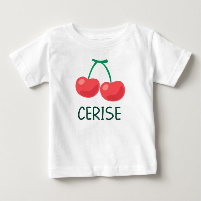 Camiseta Para Bebê Cereja (Frente)