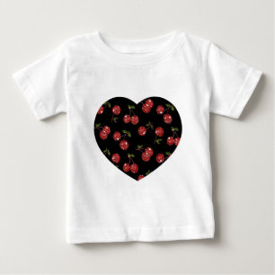Camiseta Para Bebê Cerejas De Cereja De Boca-Coletiva De Borracha Em