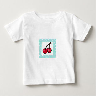 Camiseta Para Bebê Cerejas de pontos aquosos retrorais