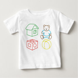 Camiseta Para Bebê Cerveja de animação, bola de casa, cubo.