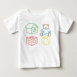 Camiseta Para Bebê Cerveja de animação, bola de casa, cubo.
