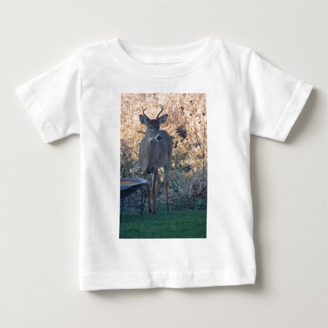 Camiseta Para Bebê Cervo Buck Selvagem (Frente)