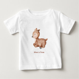 Camiseta Para Bebê Cervo com nome e idade