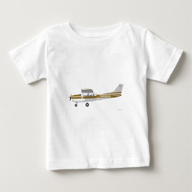Camiseta Para Bebê Cessna 172 Skyhawk Brown (Frente)