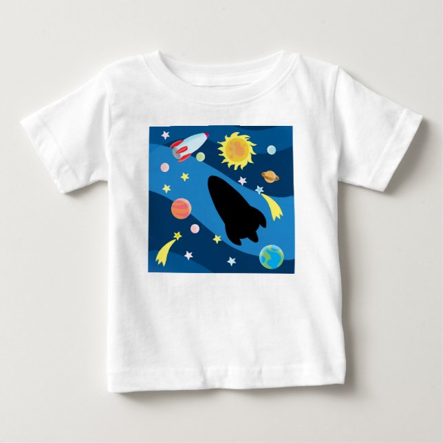 Camiseta Para Bebê céu cósmico (Frente)