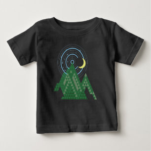 Camiseta Para Bebê céu da lua crescente na montanha