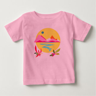Camiseta Para Bebê Céu Rosa