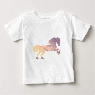 Camiseta Para Bebê Céu Sensível Cavalo Pastel Sunrise com Nuvens