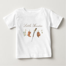 Camiseta Para Bebê Chá de Bebê Caçadorzinho em Aquarela