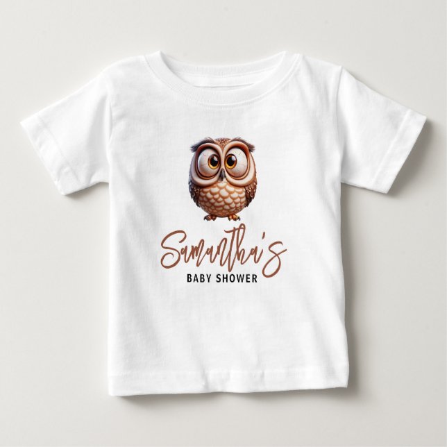 Camiseta Para Bebê Chá de Bebê Caricatural Bonito (Frente)