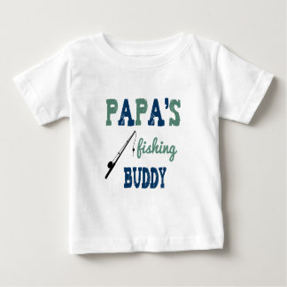 Camiseta Para Bebê Chá de Bebê de Pesca do Papa (azul)