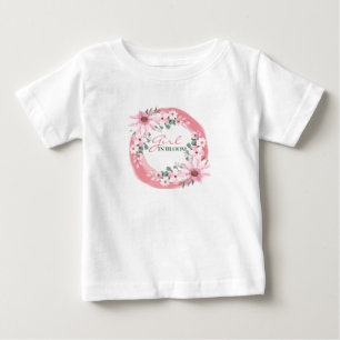 Camiseta Para Bebê Chá de Bebê Menina Rosa Bege