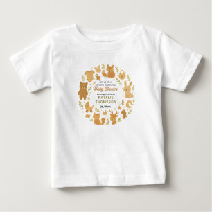 Camiseta Para Bebê Chá de Bebê Menino Neutro Adoráveis Animais da S