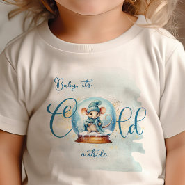Camiseta Para Bebê Chá de Bebê Tema Inverno em Globo de Neve