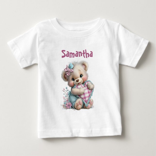 Camiseta Para Bebê Chá de Bebê Urso de Camiseta (Frente)