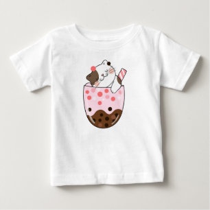 Camiseta Para Bebê Chá de Bolhas de Gato