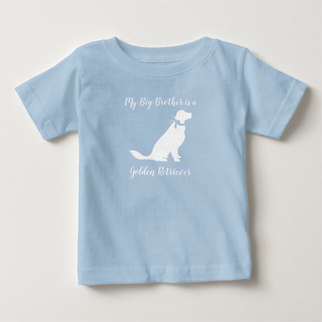 Camiseta Para Bebê Chá de fraldas de Cachorro ouro (Frente)